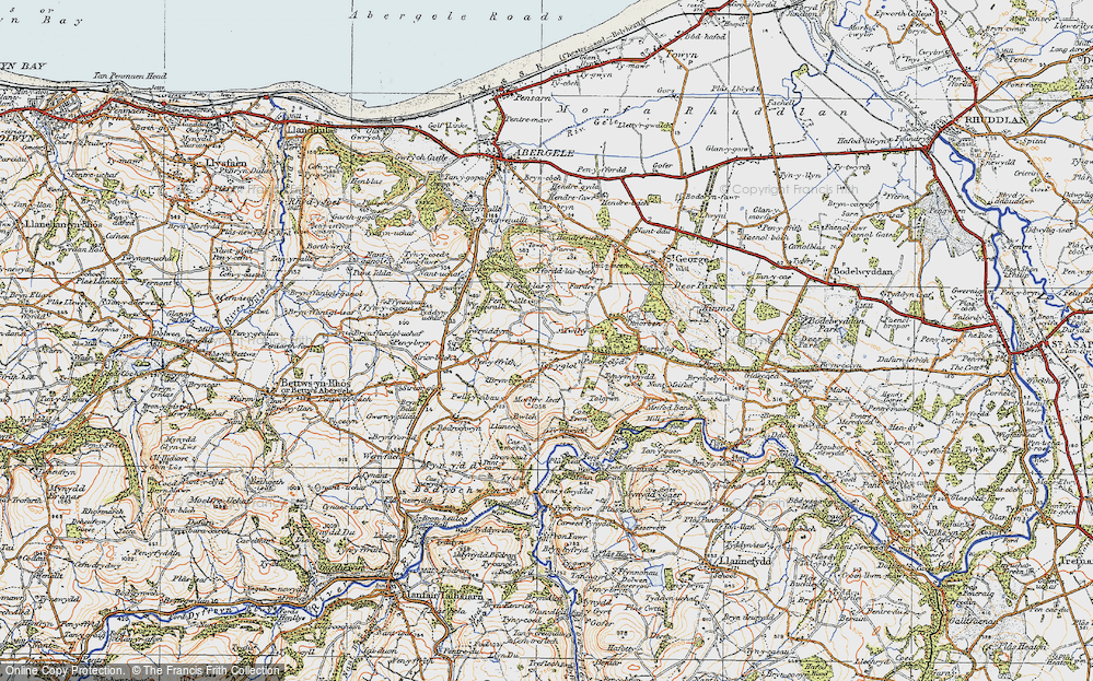 Old Map of Historic Map covering Ysgeirallt in 1922