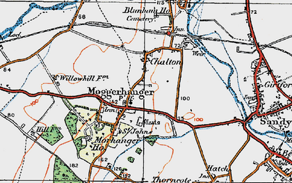 Old map of Moggerhanger in 1919