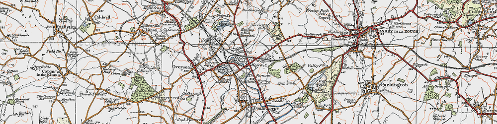 Old map of Ashby-de-la-Zouch Canal in 1921
