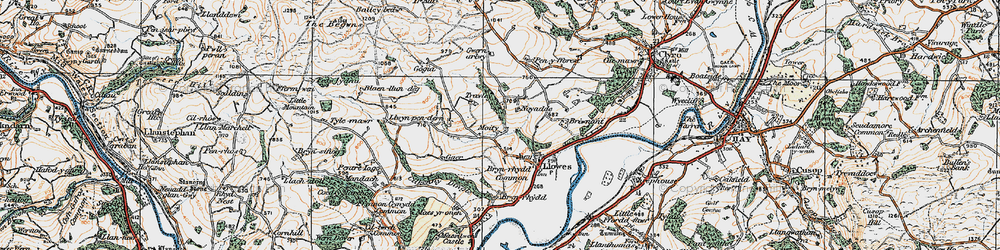 Old map of Bryn-y-garth in 1919
