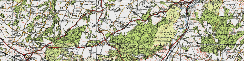 Old map of Molash in 1921