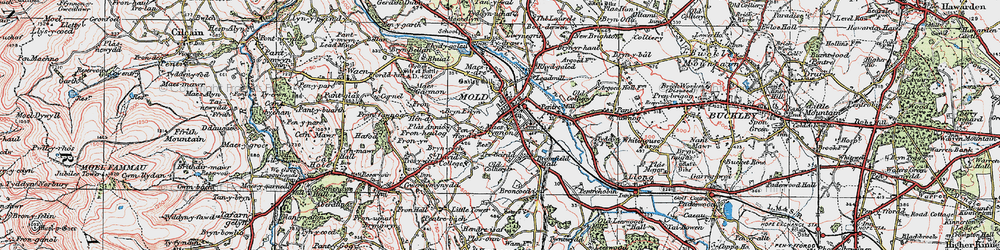 Old map of Mold in 1924