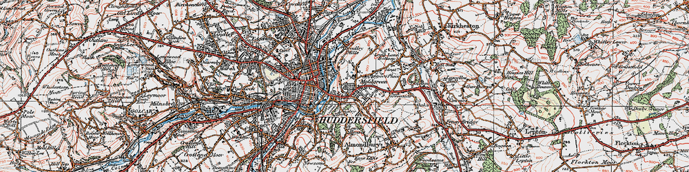 Old map of Moldgreen in 1925