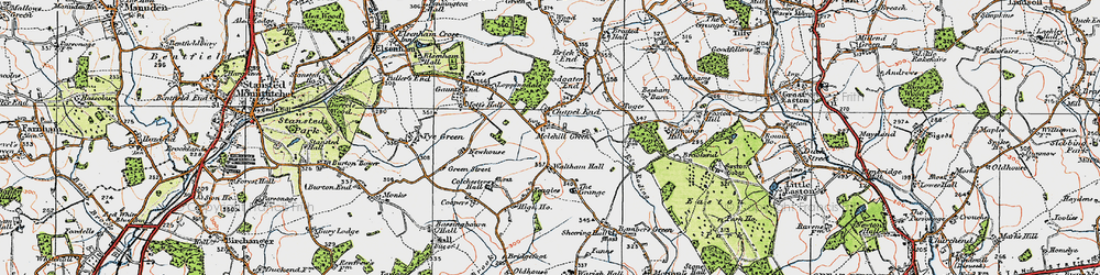 Old map of Molehill Green in 1919