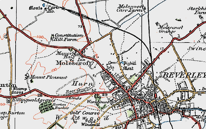 Old map of Molescroft in 1924
