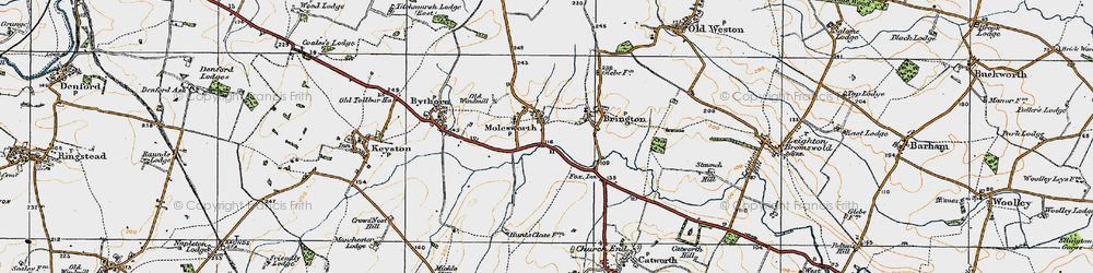 Old map of Molesworth in 1920