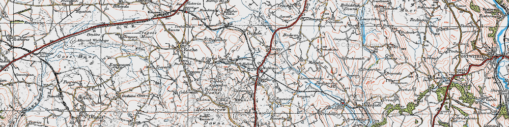 Old map of Molinnis in 1919