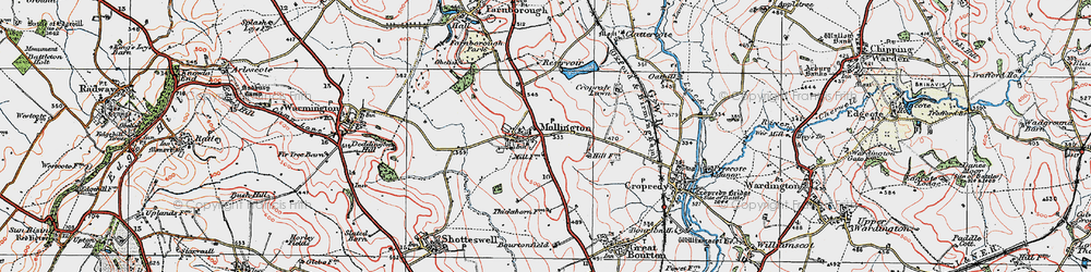 Old map of Mollington in 1919