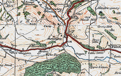 Old map of Monaughty in 1920