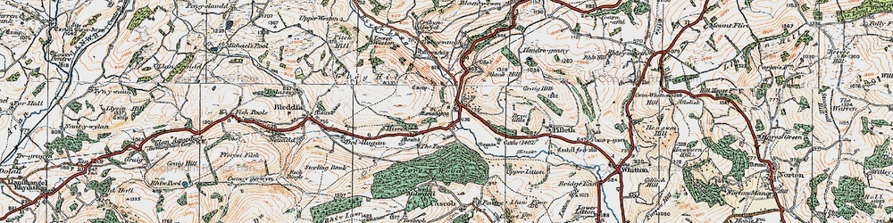 Old map of Monaughty in 1920