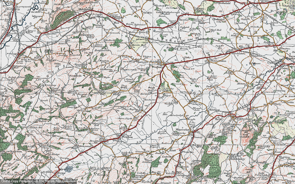 Old Map of Mondaytown, 1921 in 1921