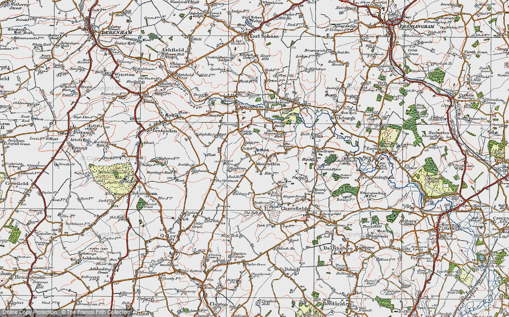 Old Map of Monewden, 1921 in 1921