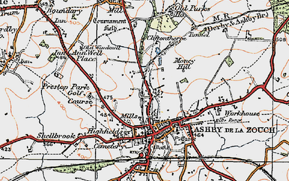 Old map of Money Hill in 1921