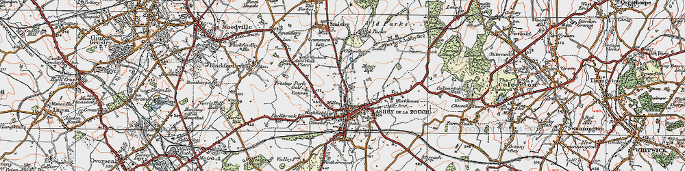 Old map of Money Hill in 1921