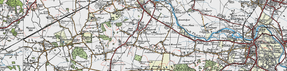 Old map of Moneyrow Green in 1919