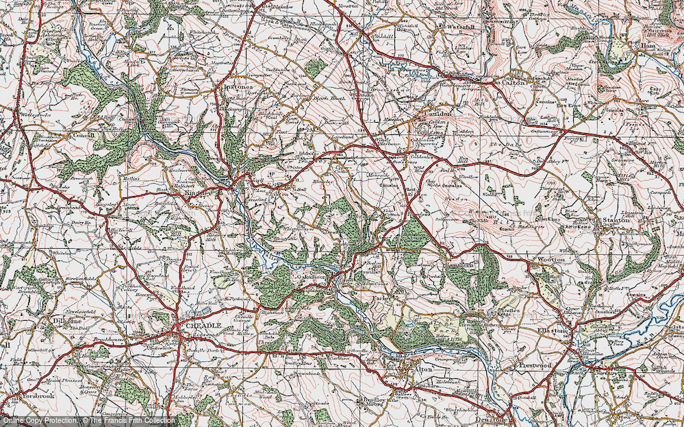 Old Map of Moneystone, 1921 in 1921