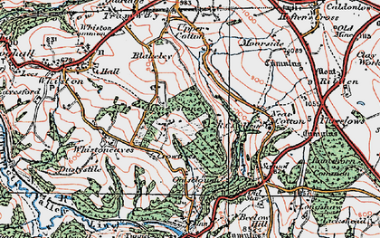 Old map of Moneystone in 1921