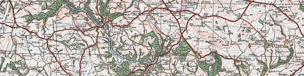 Old map of Moneystone in 1921
