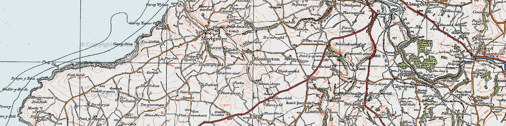 Old map of Monington in 1923