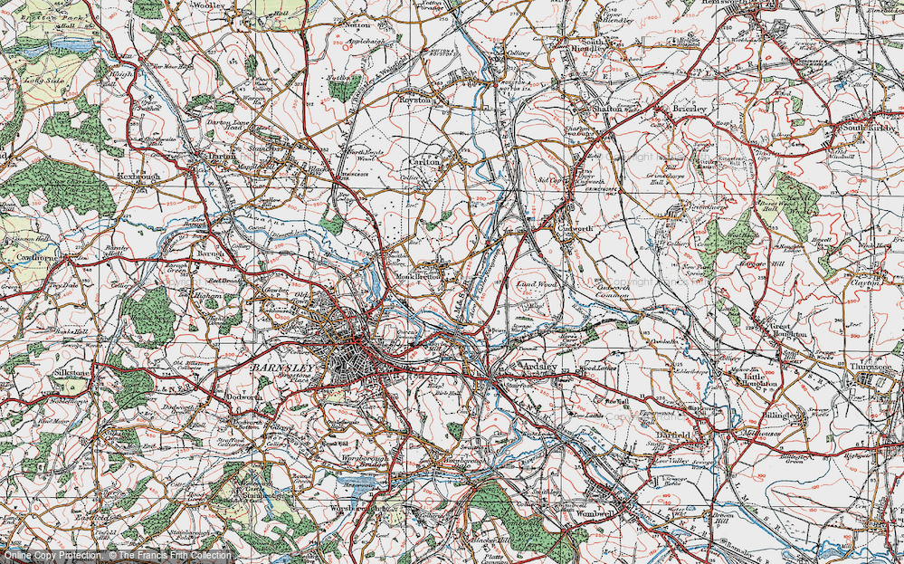 Old Map of Monk Bretton, 1924 in 1924