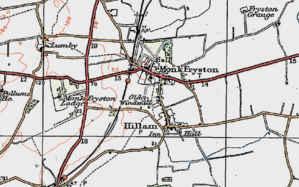 Old map of Monk Fryston in 1924