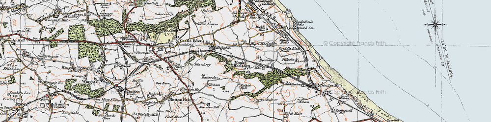 Old map of Nesbitt Dene in 1925