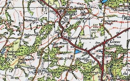 Old map of Monk's Gate in 1920