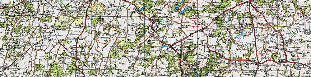 Old map of Beedinglee in 1920