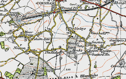 Old map of Monk's Park in 1919
