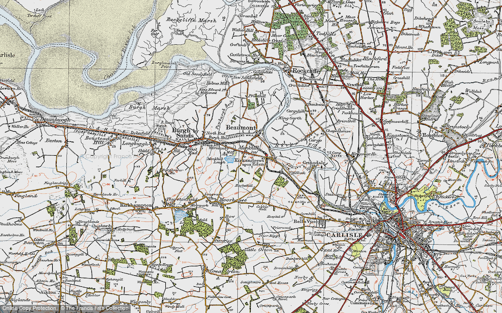 Old Map of Historic Map covering Wormanby in 1925