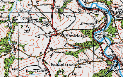 Old map of Monkleigh in 1919