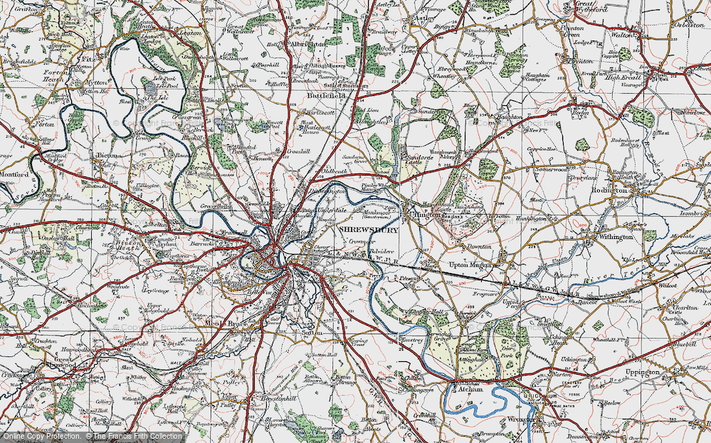 Old Map of Monkmoor, 1921 in 1921