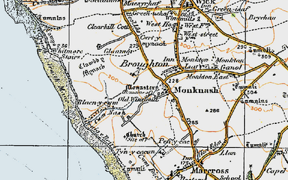 Old map of Monknash in 1922