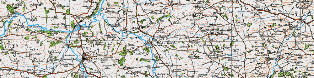Old map of Monkokehampton in 1919