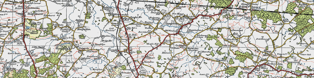Old map of Monks Hill in 1921