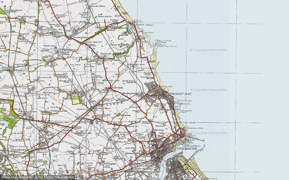 Old Map of Monkseaton, 1925 in 1925