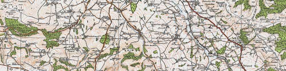Old map of Monksilver in 1919