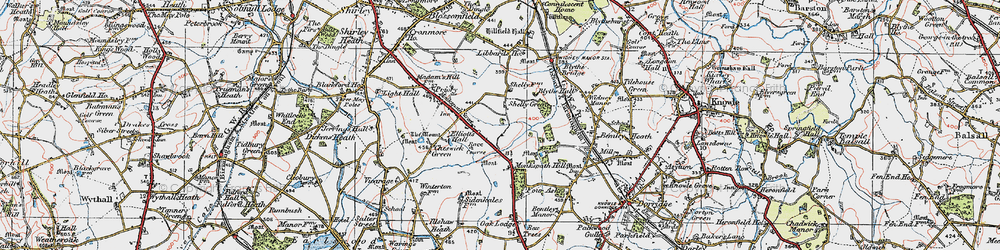 Old map of Monkspath in 1921
