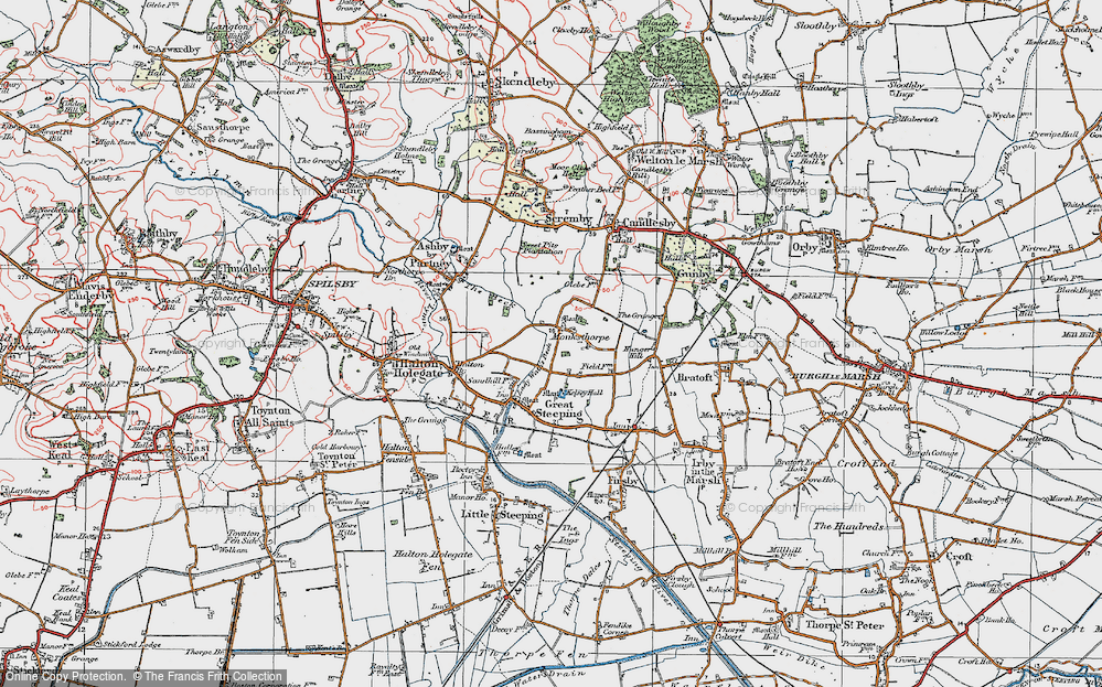 Old Map of Monksthorpe, 1923 in 1923