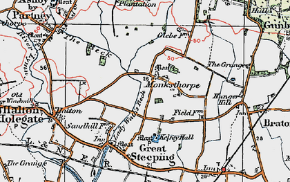 Old map of Monksthorpe in 1923