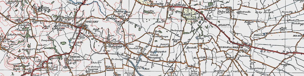 Old map of Monksthorpe in 1923