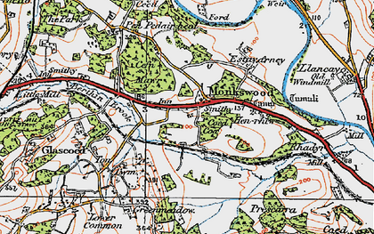 Old map of Monkswood in 1919