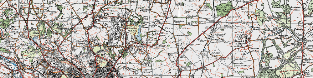 Old map of Monkswood in 1925