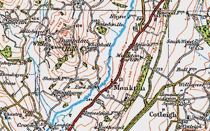 Old map of Monkton in 1919