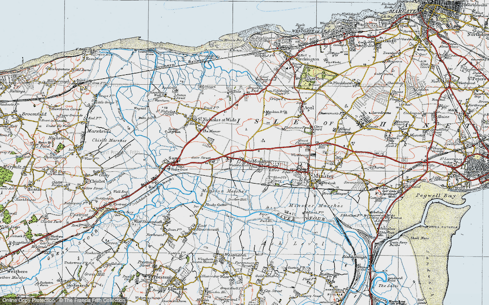 Old Map of Monkton, 1920 in 1920