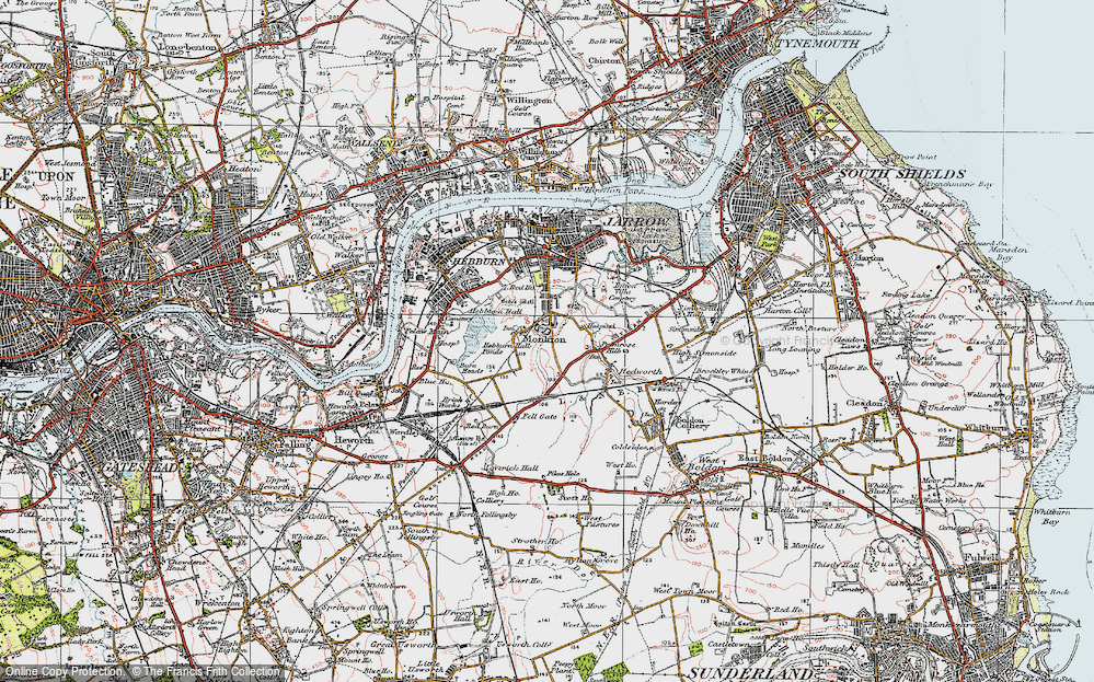 Old Map of Monkton, 1925 in 1925