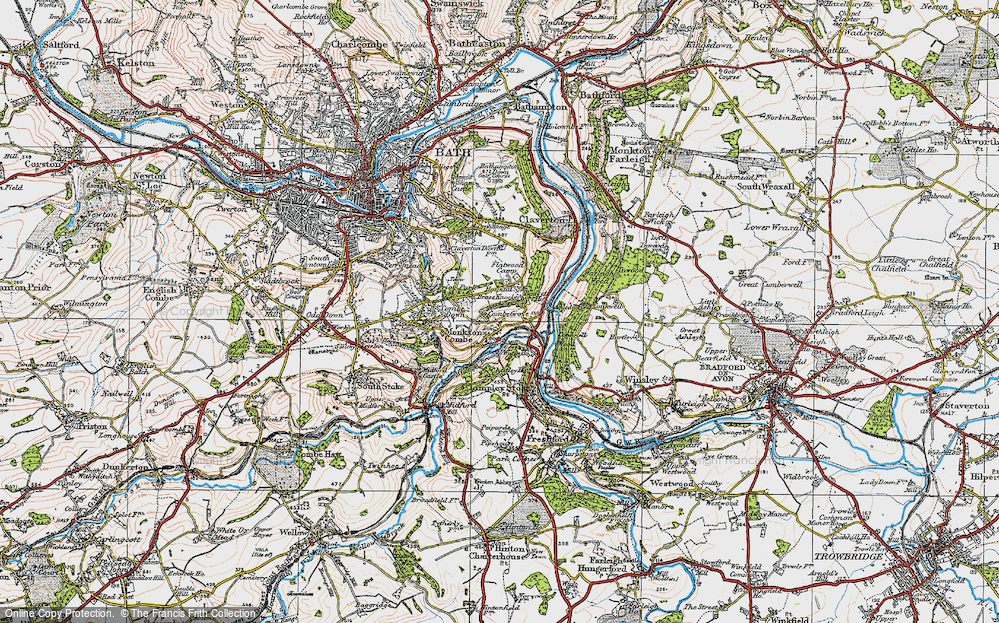 Old Map of Monkton Combe, 1919 in 1919