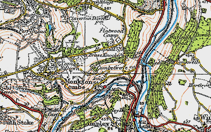 Old map of Monkton Combe in 1919