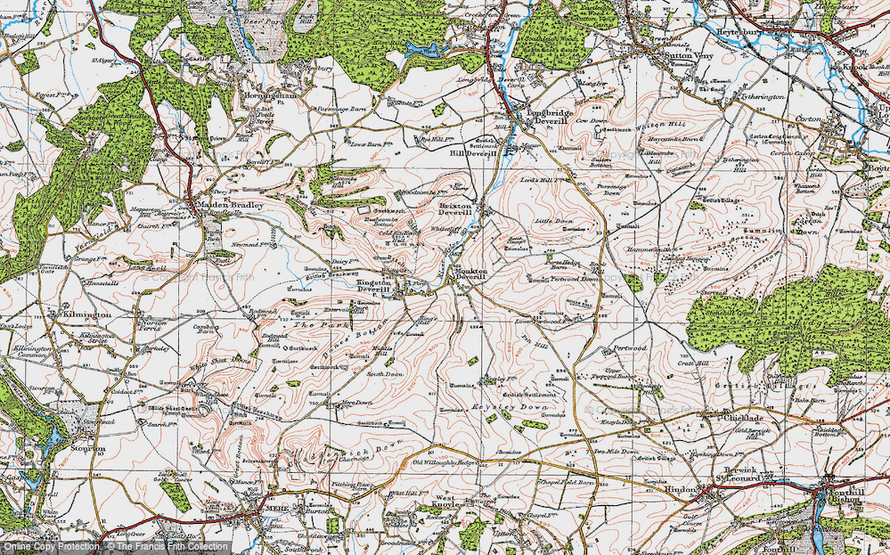 Old Map of Monkton Deverill, 1919 in 1919