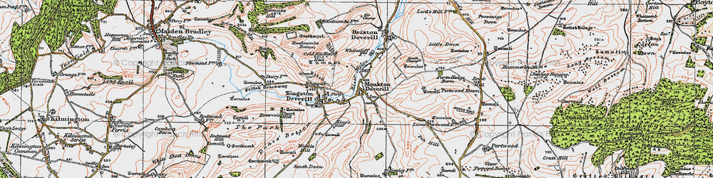 Old map of Monkton Deverill in 1919